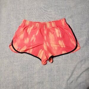 Under Armour Coral and Yellow Tie-Dye Athletic Shorts